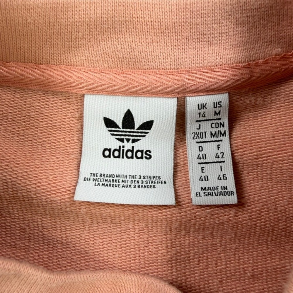 Adidas Originals Trefoil Sweatshirt Salmon Pink Crewneck Womens Medium‎ Raglan - Picture 5 of 10